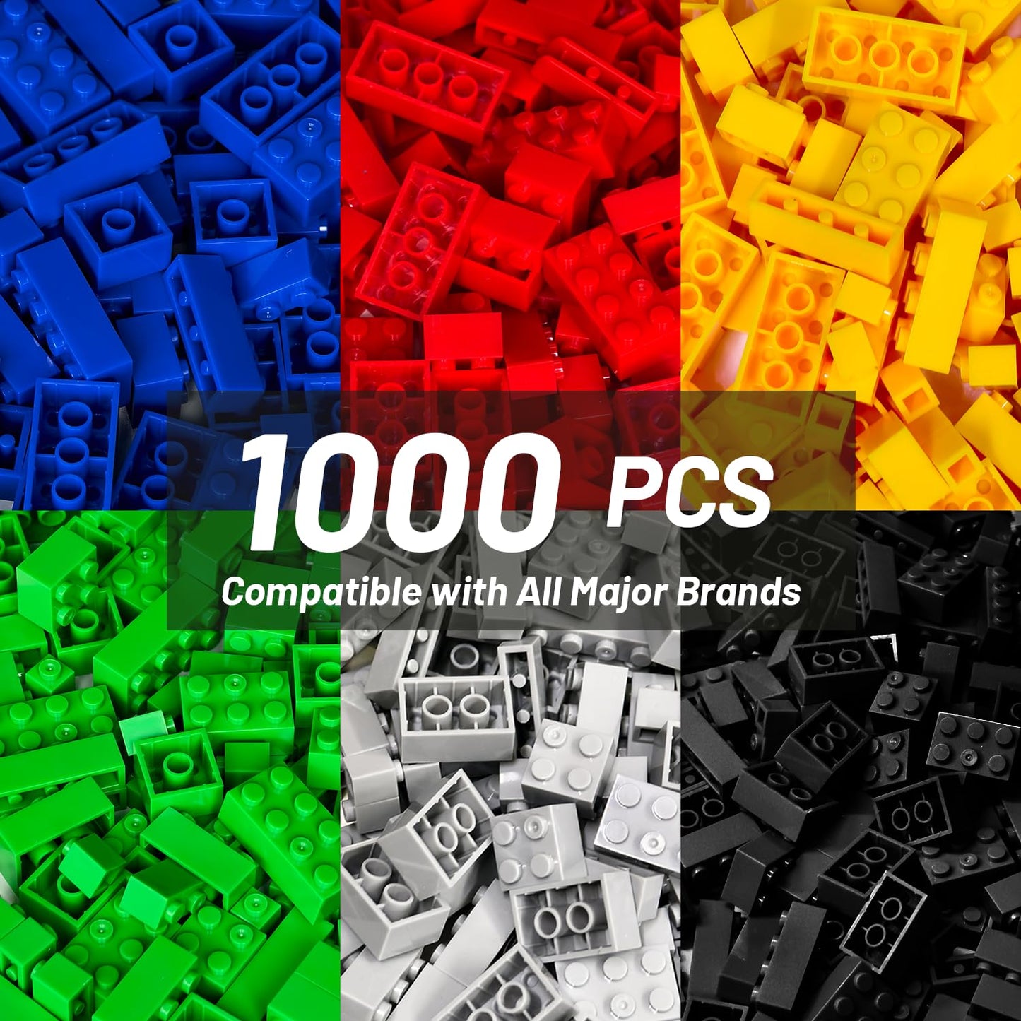 Pairez Toys 1000 Piece Building Bricks Set, Classic Creative MOC Bricks Starter Set, Accessories Compatible with All Major Brand