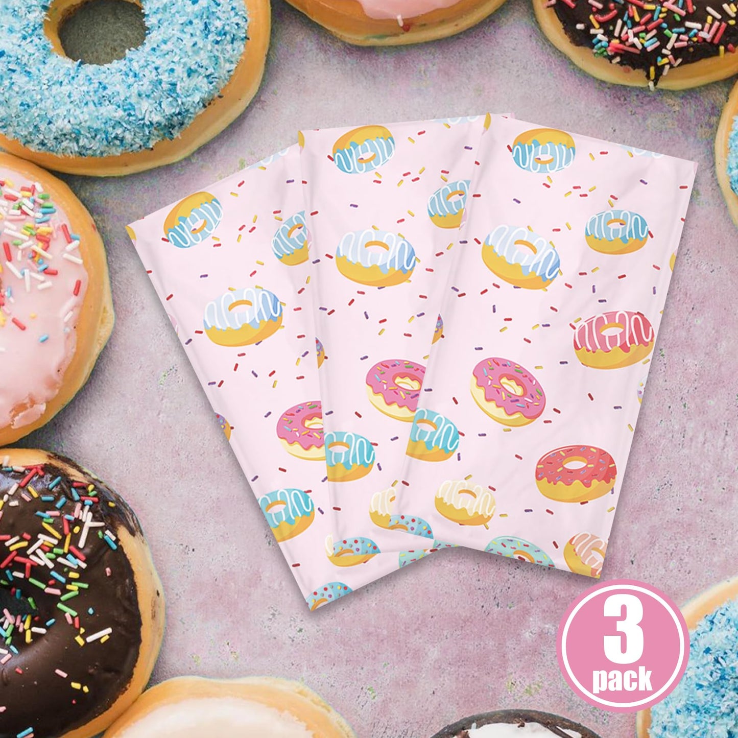 Lianxuia 3 Pcs Donut Plastic Tablecloth, 51 X 86 Inch Donut Party Table Cover, Donut Party Decorations, Suitable For Donut Theme