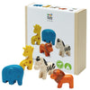 PlanToys Wild Animals Set Wooden Montessori Imaginative and Creative Play Toy | Language, Social Development and Coordination Ac