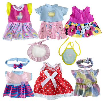 Jing Show Bussiness 6 Sets Baby Doll Clothes For 10-12 Inch Girl Doll, Doll Clothes Dress Outfits Headbands Accessories Fits 10 11 12Inch Baby Doll