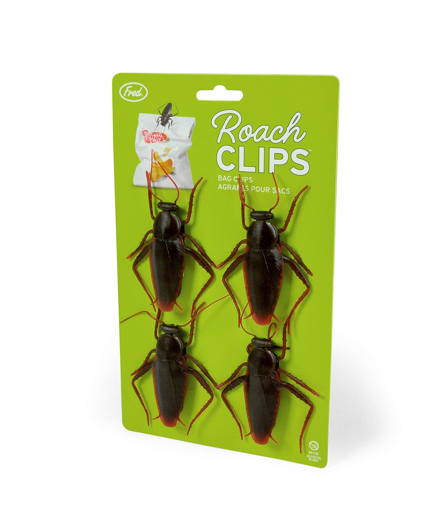 Genuine Fred Roach Bag Clips, Set Of 4, Brown