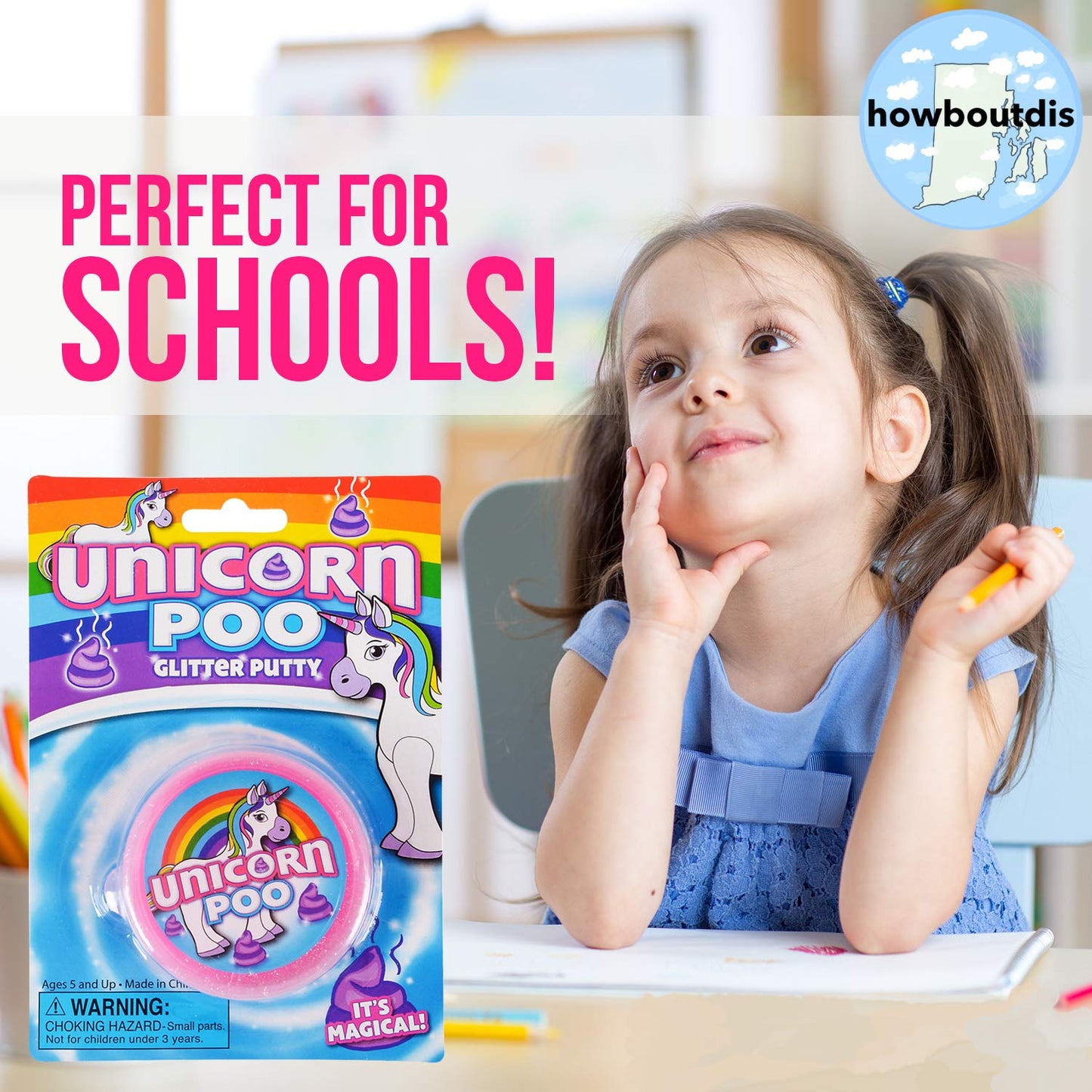 3'' Magical Unicorn Poo Putty - Pink & Sparkly (3 Pack)