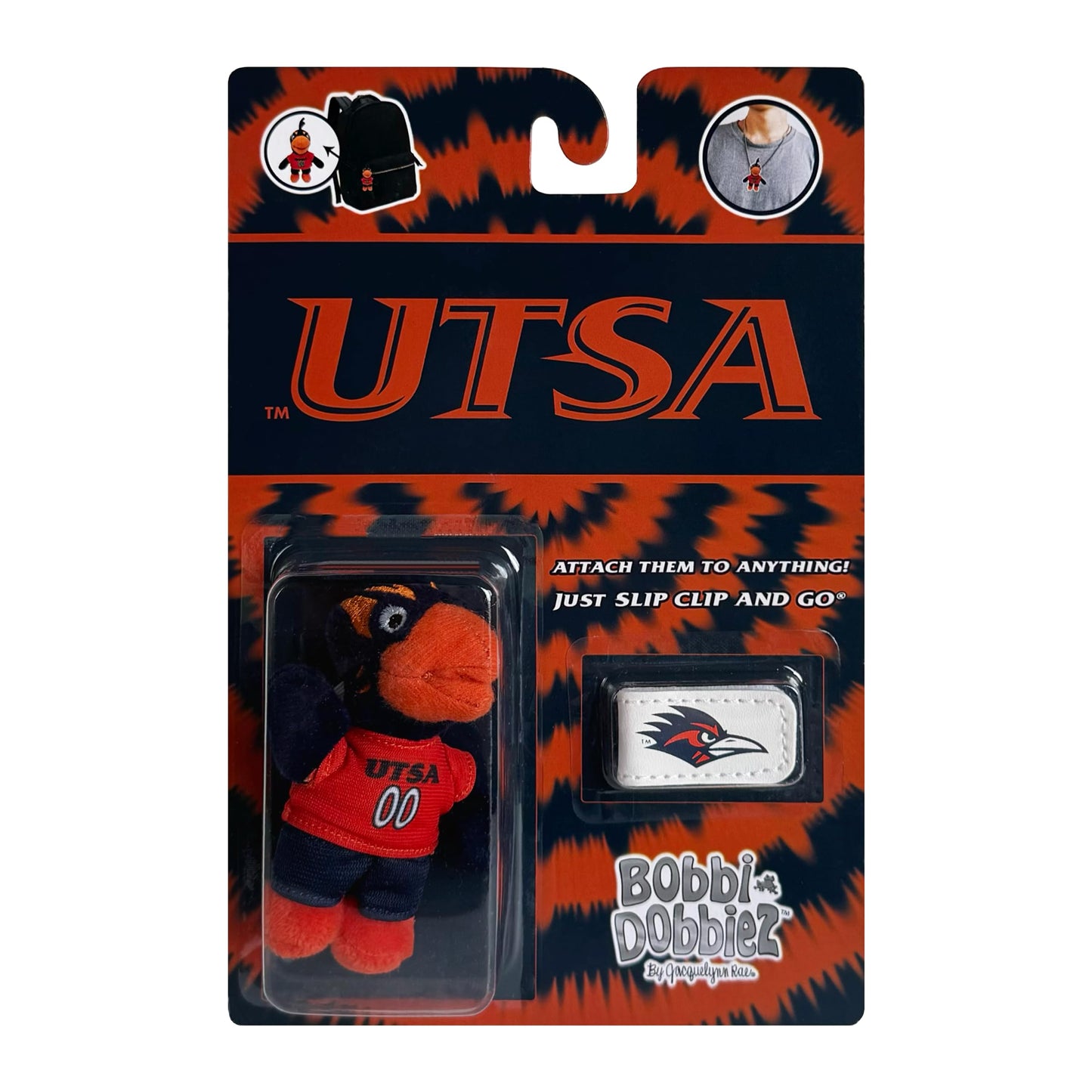Bobbi-Dobbiez Attachable Plushie Utsa Rowdy Mascot Bobbi-Dobbiez Attachable Plushie