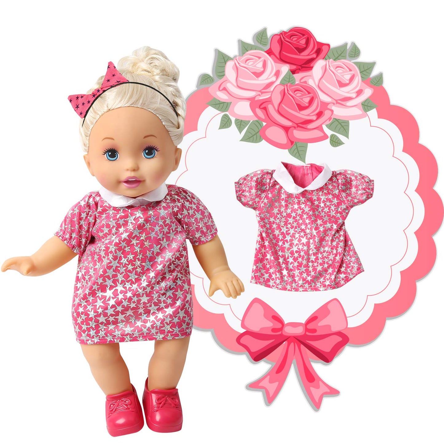 Na Bobo Clothes Set Of 6 For 12-14-16 Inch Alive Lovely Baby Doll Clothes Dress Outfits Costumes Dolly Pretty Doll Cloth Handmad