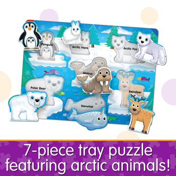 The Learning Journey My First Lift & Learn - Artic 7 Piece Tray Puzzle | Educational Puzzle For Toddlers Ages 2-5 | Fun Tray Puz