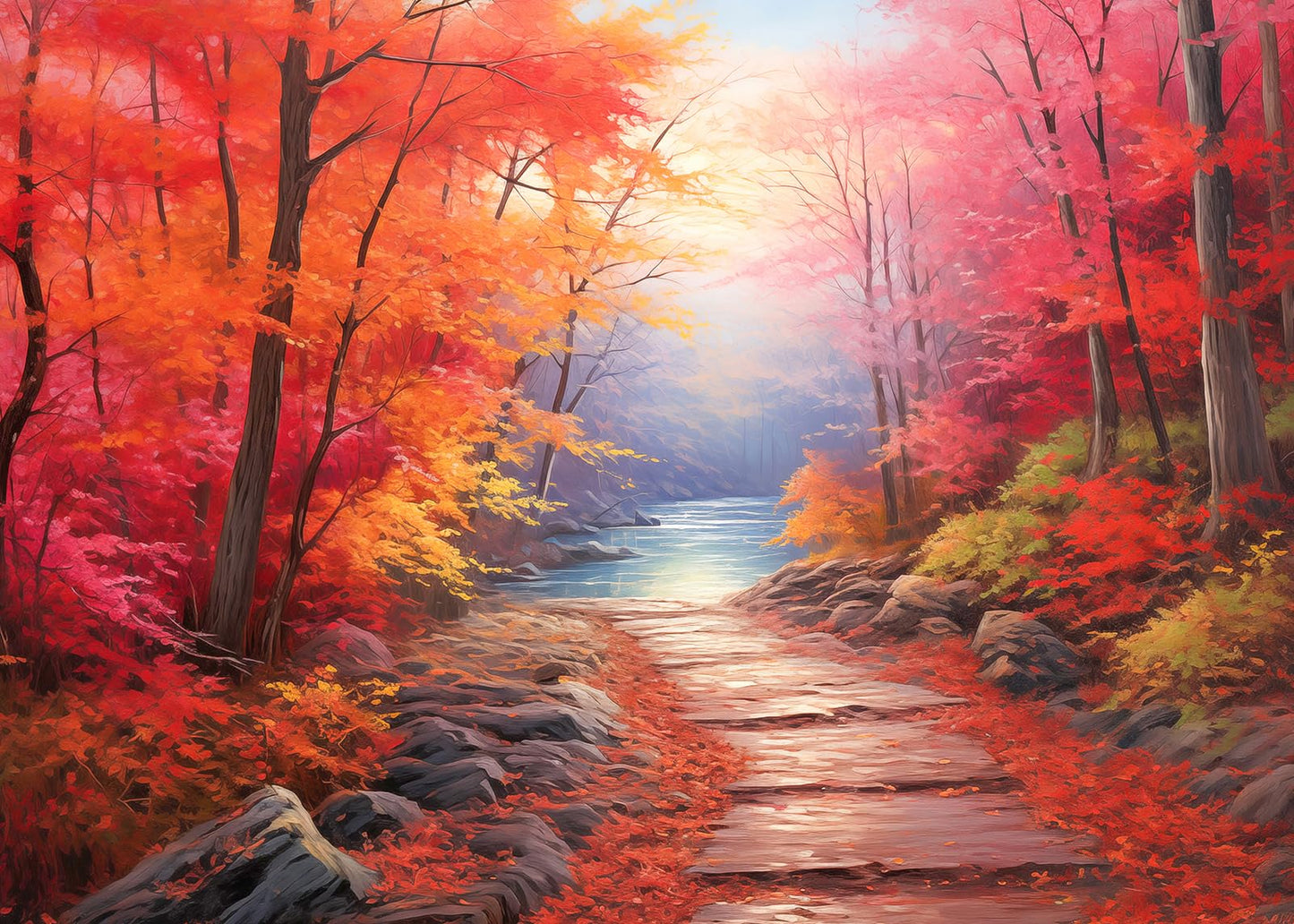 1000 Piece Puzzle For Adults Maple Path Jigsaw Puzzles 1000 Pieces Red Maple Forest Puzzles For Adults 1000 Pieces Maple Creek Oil Painting Puzzle 1000 Pieces Jigsaw Puzzles 1000 Pieces For Adults