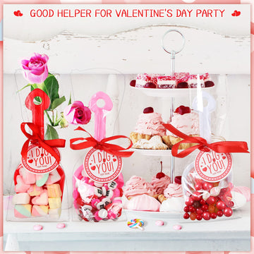 Chumia 85-Piece Valentine's Day I Dig You Shovels with Stickers, Tags, and Candy Bags for Party Favors