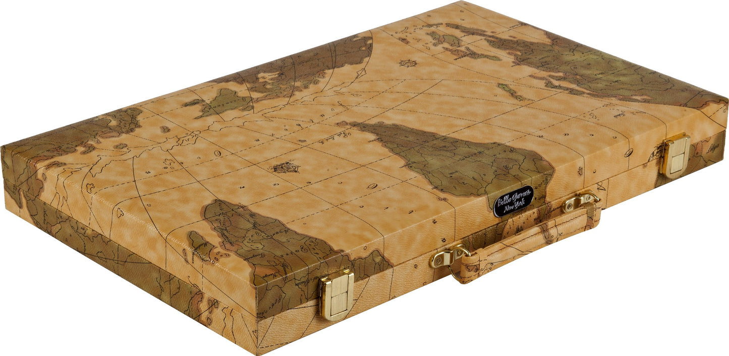 Bello Games New York Backgammon Set 18" - Faux Leather, Large, Model 1925