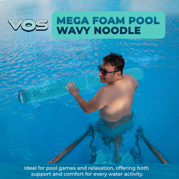 VOS Mega Foam Pool Wavy Noodle enhanced & Big Super Soft Pool Noodle for Swimming and Floating Pool Floats Lake Floats - 1 Pack (Cloud Blue 1 Pack)