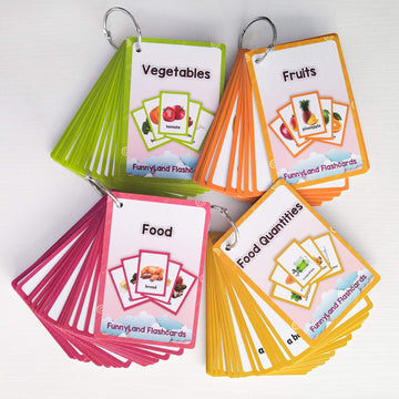 Fruits/Vegetable/Foods/Food Quantities English Flash Cards Pocket Card Learning Baby Toys For Children Pre-Kindergarten Kids Gif