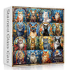 Stained Glass Puzzle Cat Puzzles For Adults 1000 Pieces, Colorful Kitty Kitten Collage Puzzles 1000 Pieces, Hard Difficult Impossible Challenging Jigsaw Puzzles For Adults