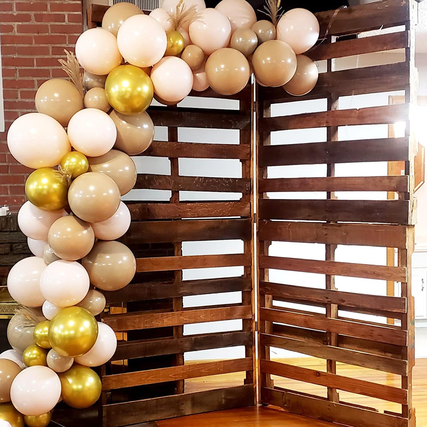 Sand White And Gold Confetti Balloons, 12 Inch Metallic Gold Beige Latex Balloons Apricot Gold Party Deocration Balloons For Boh