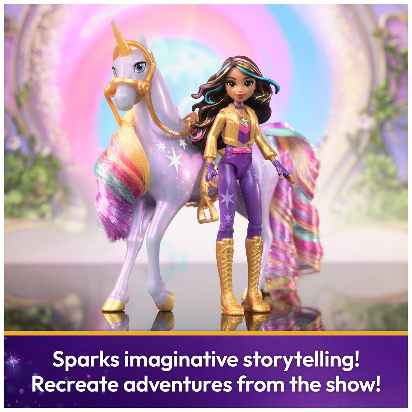 Unicorn Academy, Sophia & Wildstar Set With 2 Riding Accessories & Hair Styling Tool, Dolls & Unicorn Toys For Girls Ages 4 And