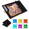 Tektalk Foldable Jigsaw Puzzle Board With 4 Angle Adjustable Bracket/Stand, Lightweight Portable Puzzle Mat Plateau With Wooden Easel, Foldaway Felt Puzzle Table, For Up To 1500 Pieces (Black)