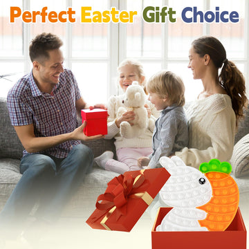 Easter Puzzle Fidget Toys,Kids Toddlers Bunny Carrot Easter Basket Stuffers With Gift Cards Stress Relief Push Bubble Sensory To