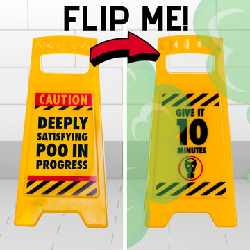 Boxer Gifts Poo Warning Sign - Funny Gag Gift for Men - Plastic - Yellow - Model DK1005 - One Size