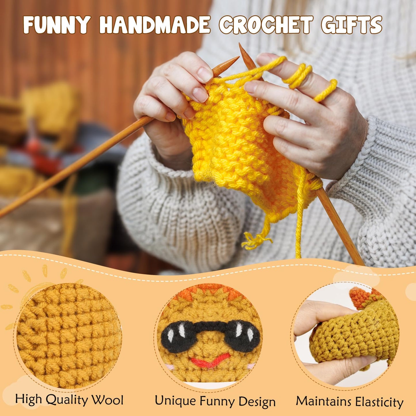 Sisters Gifts from Sister Brother mature-themed Sister Birthday Gift Ideas Best Sister Ever Gift Handmade Emotional Knitted Sunshine for Sister Valentines Unique Christmas White Elephant Gifts for Sister