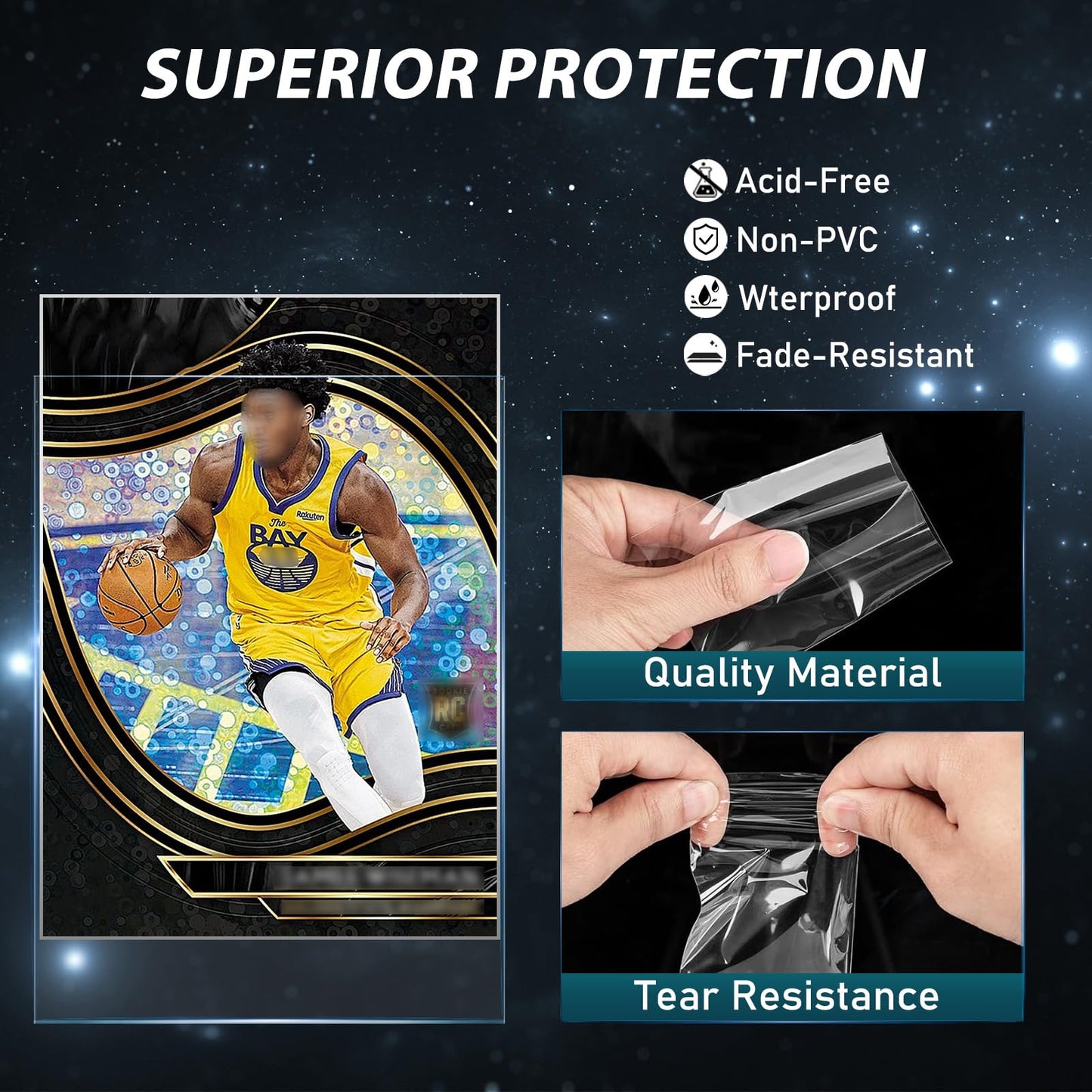 Vkshop 1200Pcs Soft Clear Card Sleeves, Standard Trading Cards Fit For Penny Card Sleeves,Football,Magic, Baseball,Mtg,Yugioh Ca