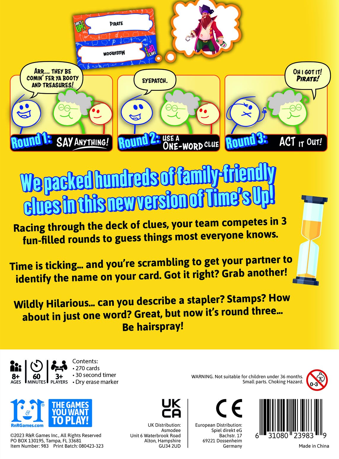 R&R Games Time’s Up! Party Game for Adults & Kids - Fun Family Night Activity, Multicolor