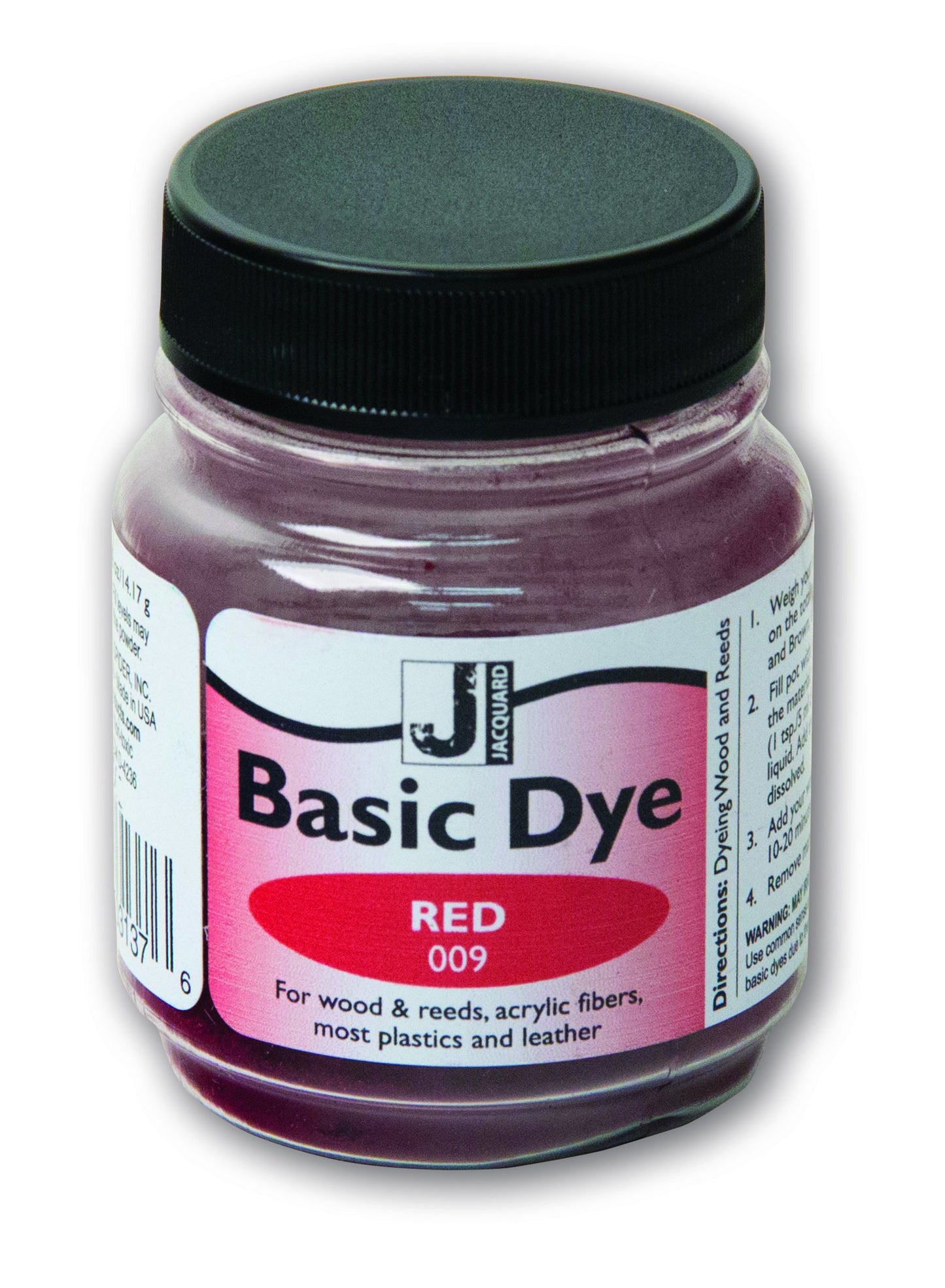 Jacquard Basic Dye .5oz - Red - The Perfect Solution for Hard to Dye Materials - Wood - Reeds - Straw - Paper - Leather - Hemp a