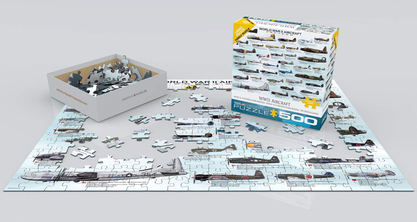 World War Ii Aircraft Puzzle, 500-Piece