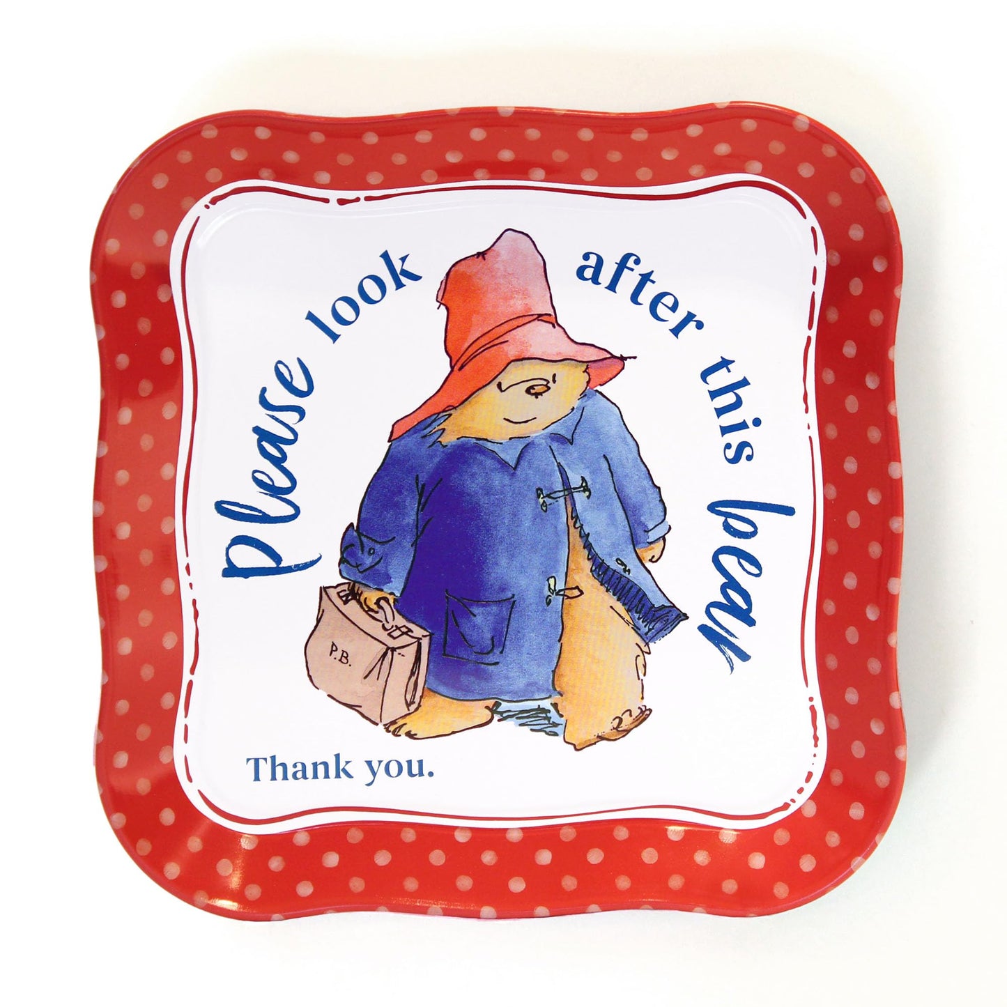 YOTTOY 14-Piece Paddington Bear Tin Tea Set with Illustrations & Sturdy Carrying Case - Perfect Kids' Gift for Tea Parties