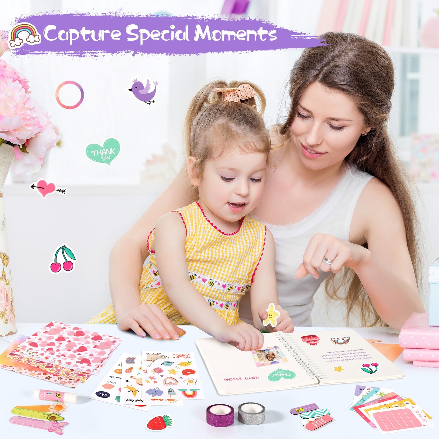 Diy Journal Kit For Girls, 7 8 9 10 Year Old Girl Birthday Gifts, Ideal Crafts Gifts For Tween And Teen Girls 7-14, 74Pcs Journa