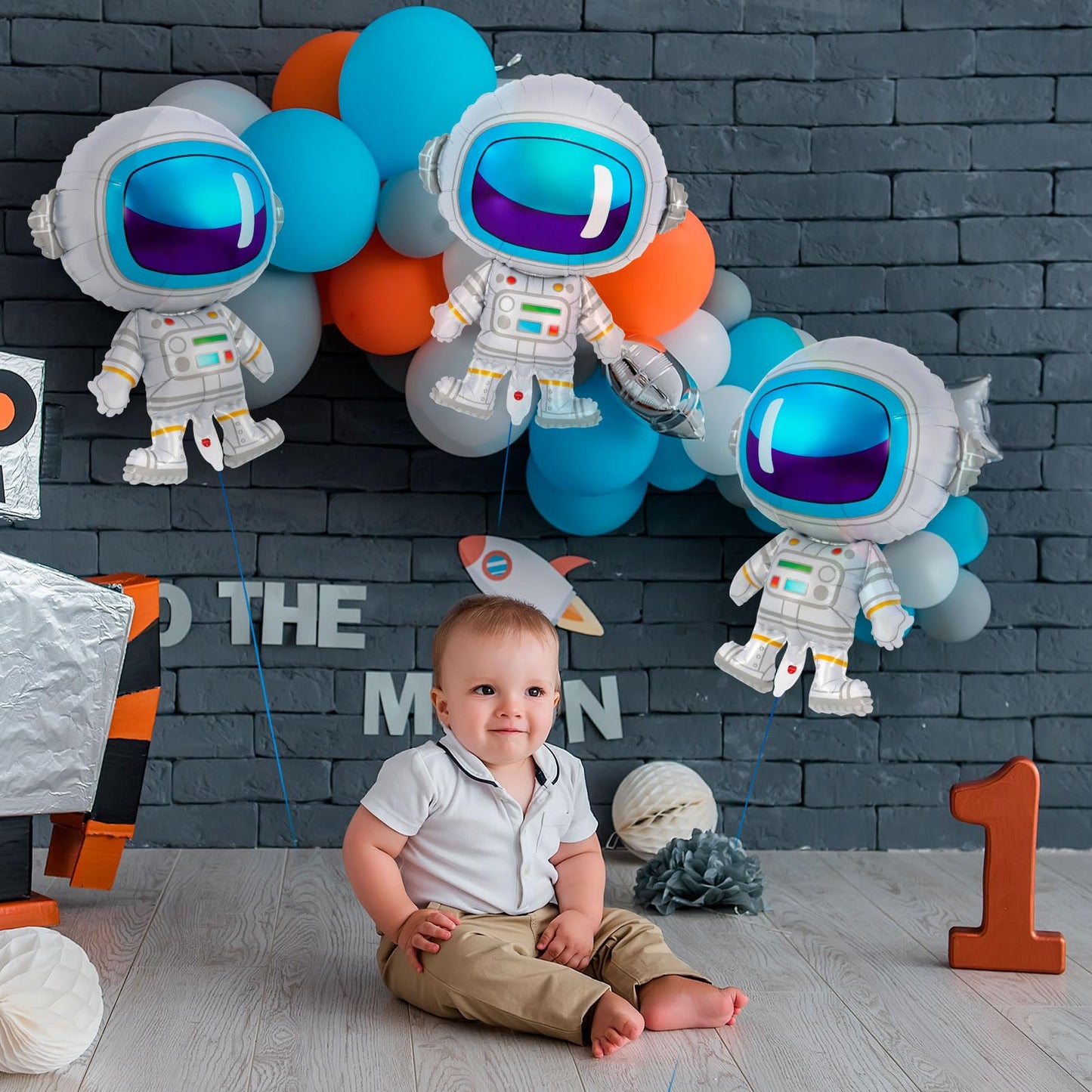 6 Pcs Astronaut Balloons For Kids,Astronaut Foil Balloon,Space Party Decorations,Outer Space Balloon For Baby Shower Universe Sp