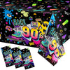 Tegeme 3 Pcs 90s Plastic Party Table Cover Back to The 90s Tablecloth 90s Birthday Party Decoration The 90s Hip Hop Party Supp