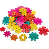 Ready 2 Learn Coconut Flowers - Set Of 50 - 6 Shapes - 5 Colors - Natural, Hand Made Counters For Kids - Use For Crafts And Jewl