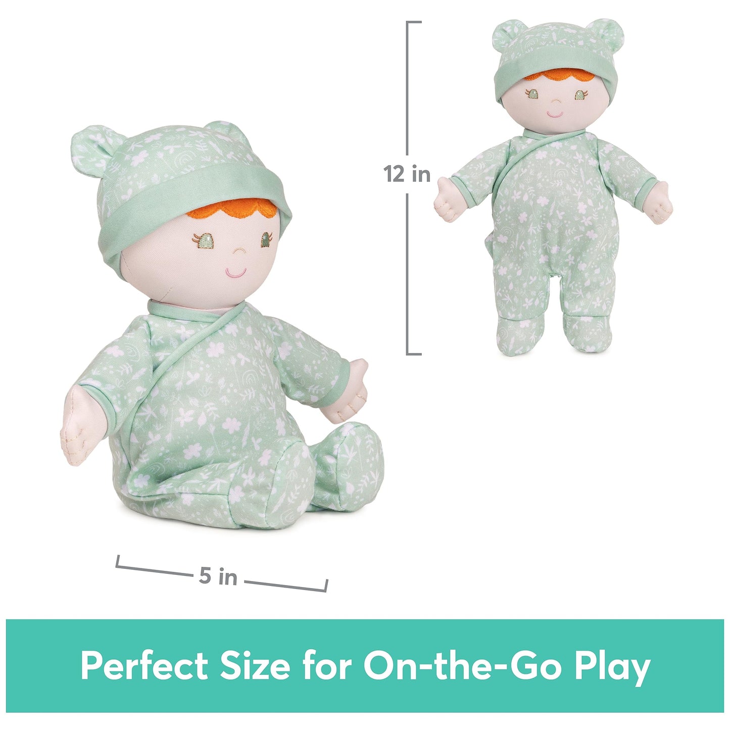 Gund Baby Sustainable Baby Doll, Plush Doll Made From Recycled Materials, For Babies And Newborns, Green, 12