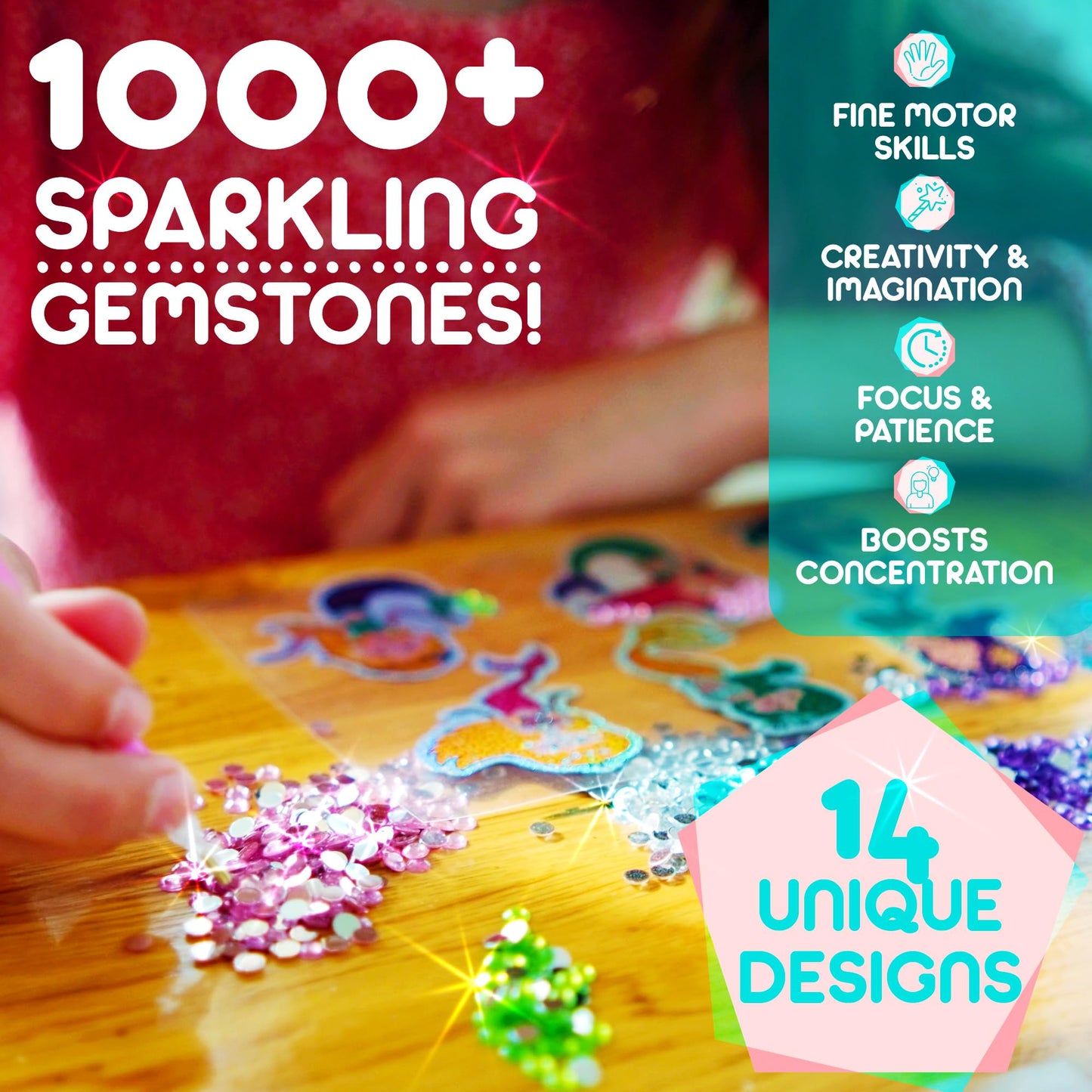 Blue Squid Diamond Art Kits For Kids – Fun & Easy Diy 5D Gem Art Gift Set For Keychains, Stickers, Sun Catchers - Diamond Painting Arts & Crafts Kit For Kids, Girls, Boys Ages 6 7 8 9 10 11 12