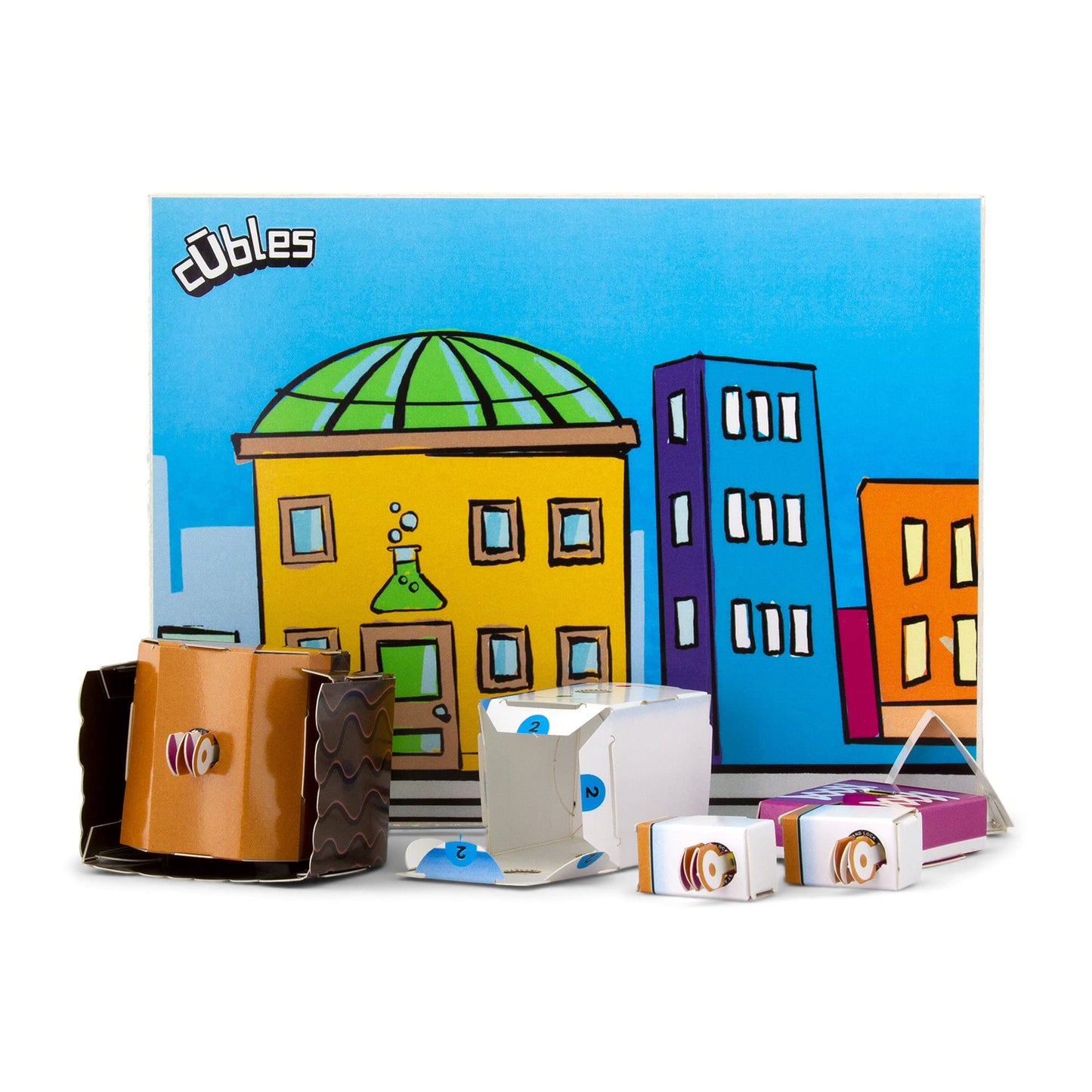 Cubles Pop, Fold, Build, Play - Create A Fun Durable Paperboard Action Figure - From Max Meow - Max, Mindy, Agent M (3 Pack) - Puzzle - Origami - Stem Craft - Great Gift