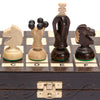 Husaria European International Chess Wooden Game Set, King's Continental - 11.3-Inch Small Size Chess Set with Folding Board and