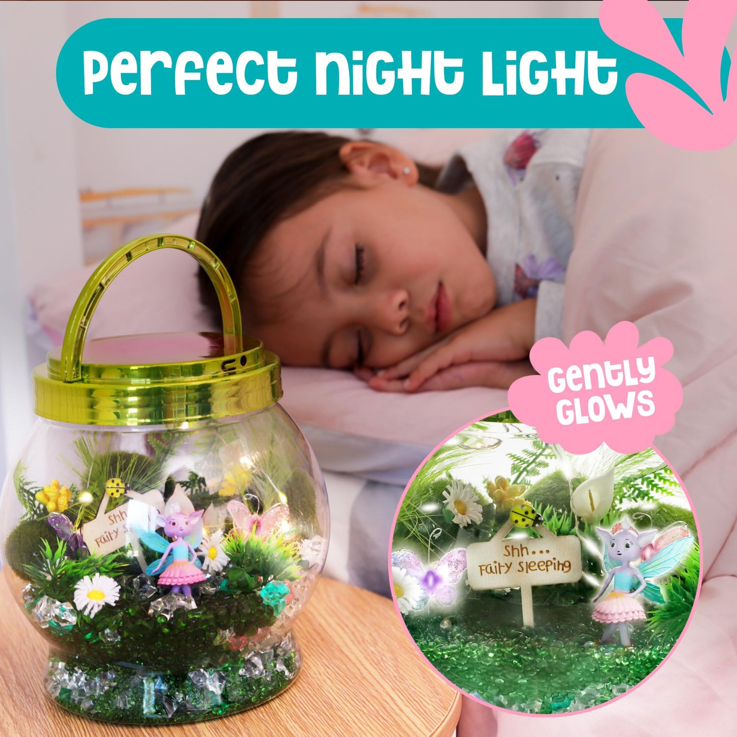 Amiti   Lane Fairy Garden Kit - Diy Light Up Terrarium Kit For Kids - Fairy Gifts For Girls Ages 5, 6-8, Little Girl Toys, Craft