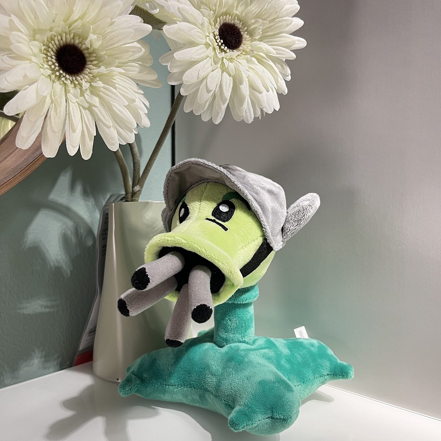 Dyharnsty Plush Gatling Pea Plant Toy - Soft PVZ Shooter Figure, Green, Model DY-035