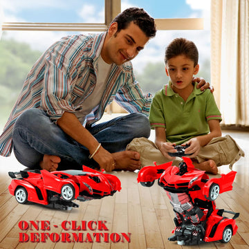 Dolanus Remote Control Car - Transform Robot RC Cars Contains All Batteries: One-Button Deformation and 360 Degree Rotating Drif