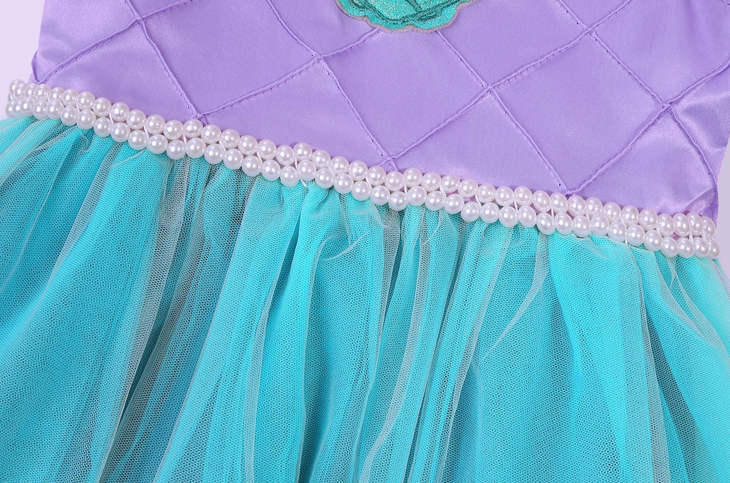 Gorkonpy Mermaid Costume Dress for Girls Light Up Princess Dresses Birthday Halloween Party Dress Up for Girls (7-8 Years)