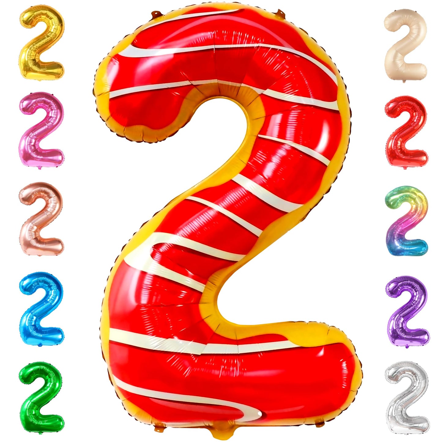 Katchon, Donut 2 Balloon Number - 40 Inch | Two Sweet Birthday Balloons, Two Sweet Birthday Party Supplies | Number 2 Balloon, Number 2 Donut Balloon | Two Donut Balloon For 2Nd Birthday Decorations