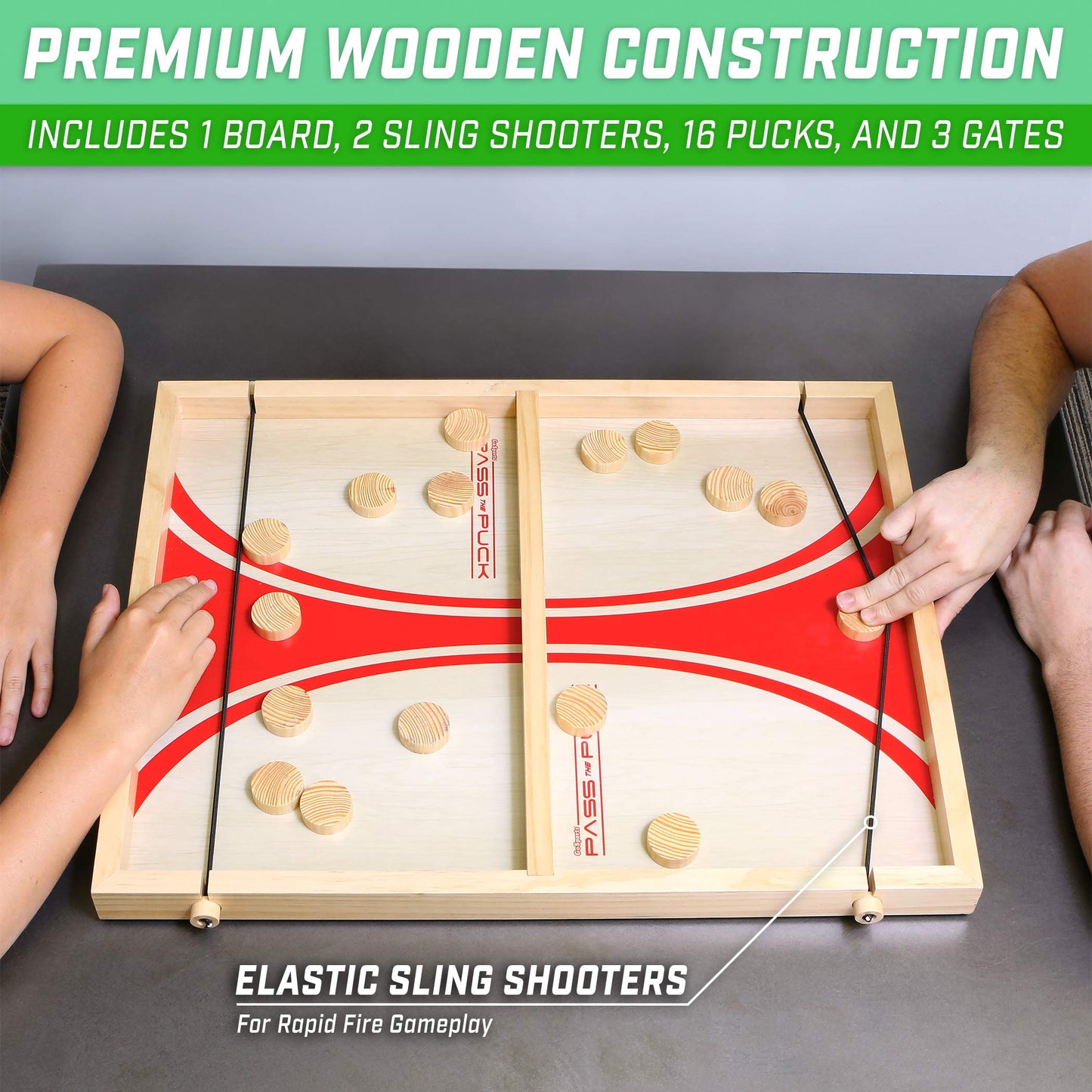 Gosports Pass The Puck Game Set - Rapid-Shot Tabletop Board Game - Fun For Kids & Adults