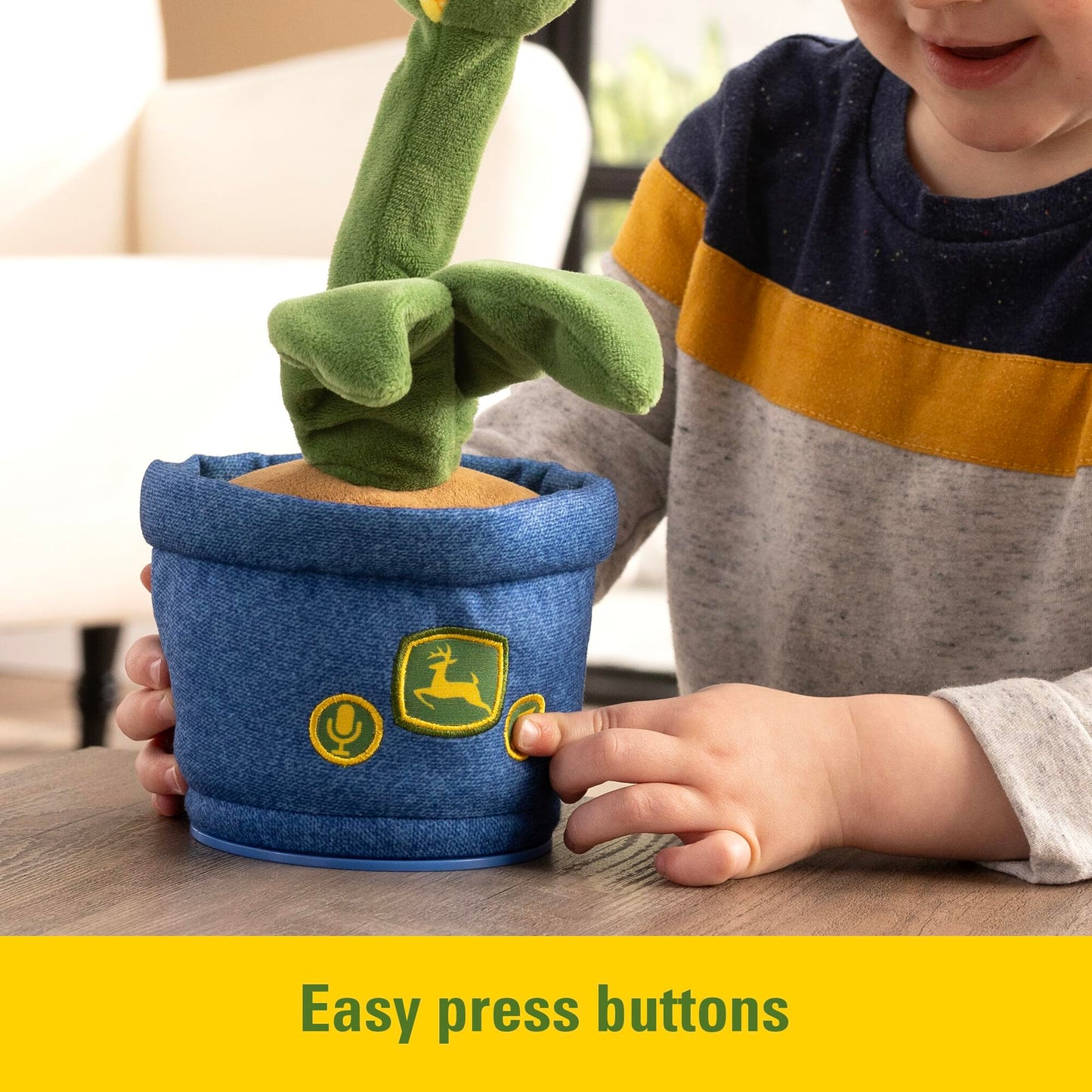 John Deere Toys - Corny Dancer Interactive Plush Toy - Dancing Baby Musical Toy Repeats What You Say And Plays Music - Soft Baby Sensory Toys - Ages 2 Years And Up