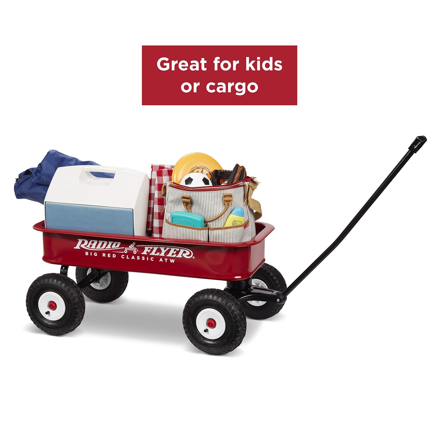 Radio Flyer Steel Wagon, Walking And Riding Cart For Kids Age 1 To 5, Big Red Classic