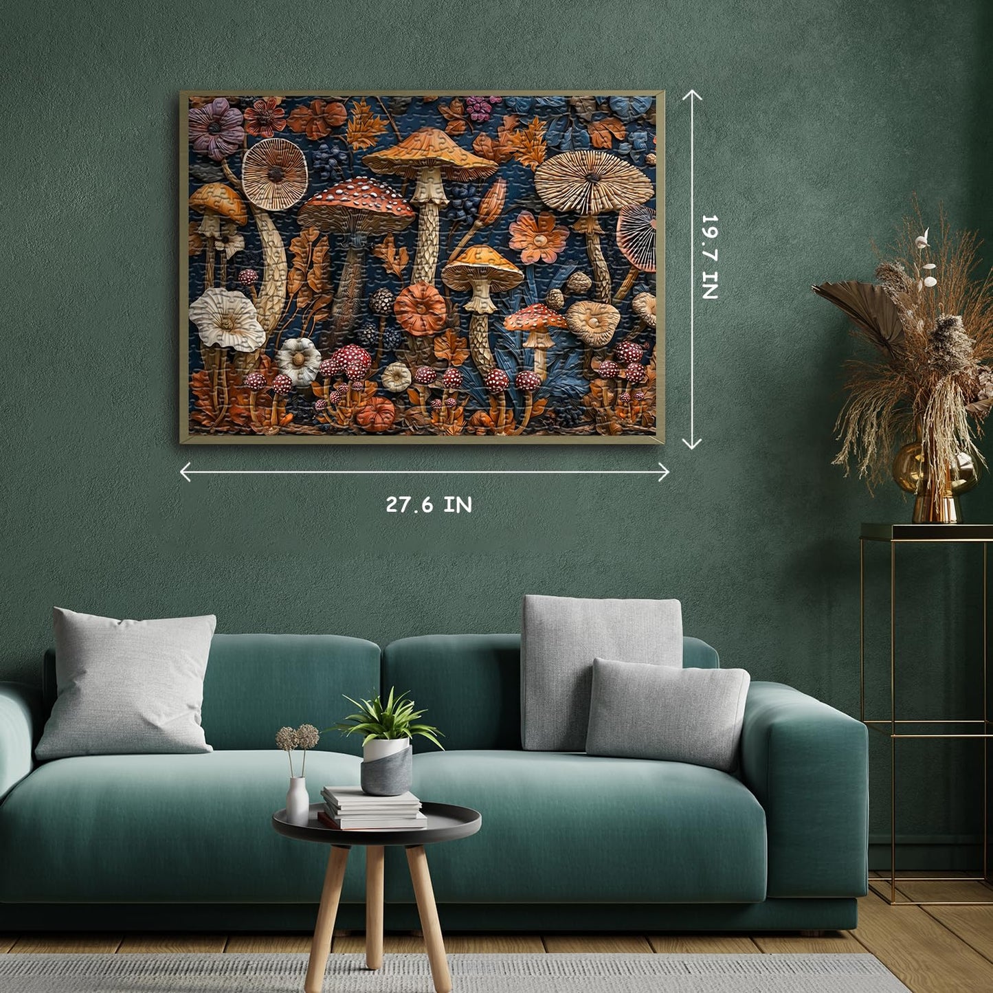 Vintage Mushroom Puzzles For Adults 1000 Pieces, Nature Mushroom Forest Flower Puzzle Art, Unique Plant Jigsaw Puzzle Retro, Imp
