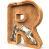 Piggy Bank For Kids Boys Girls, Large Personalized Wooden Letter Piggy Bank With Cut-Out Design, Alphabet Letter Coin Banks, Money Savings Box, Wooden Bank For Kids Creative Gift For Real-Money(R)