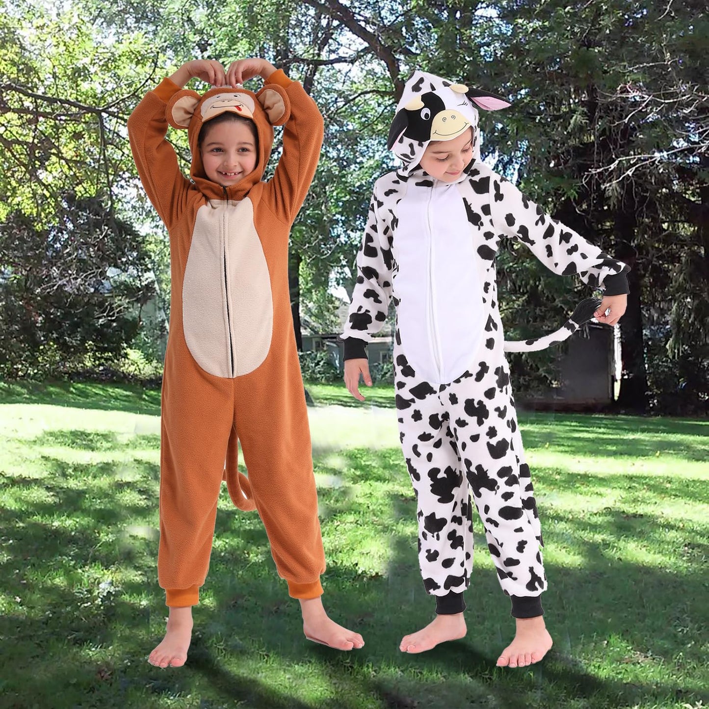 Wizland Kids Monkey Onesie Animal Costume For Kids One Piece Monkey Costume Unisex Kids Onesie Outfit 8-10