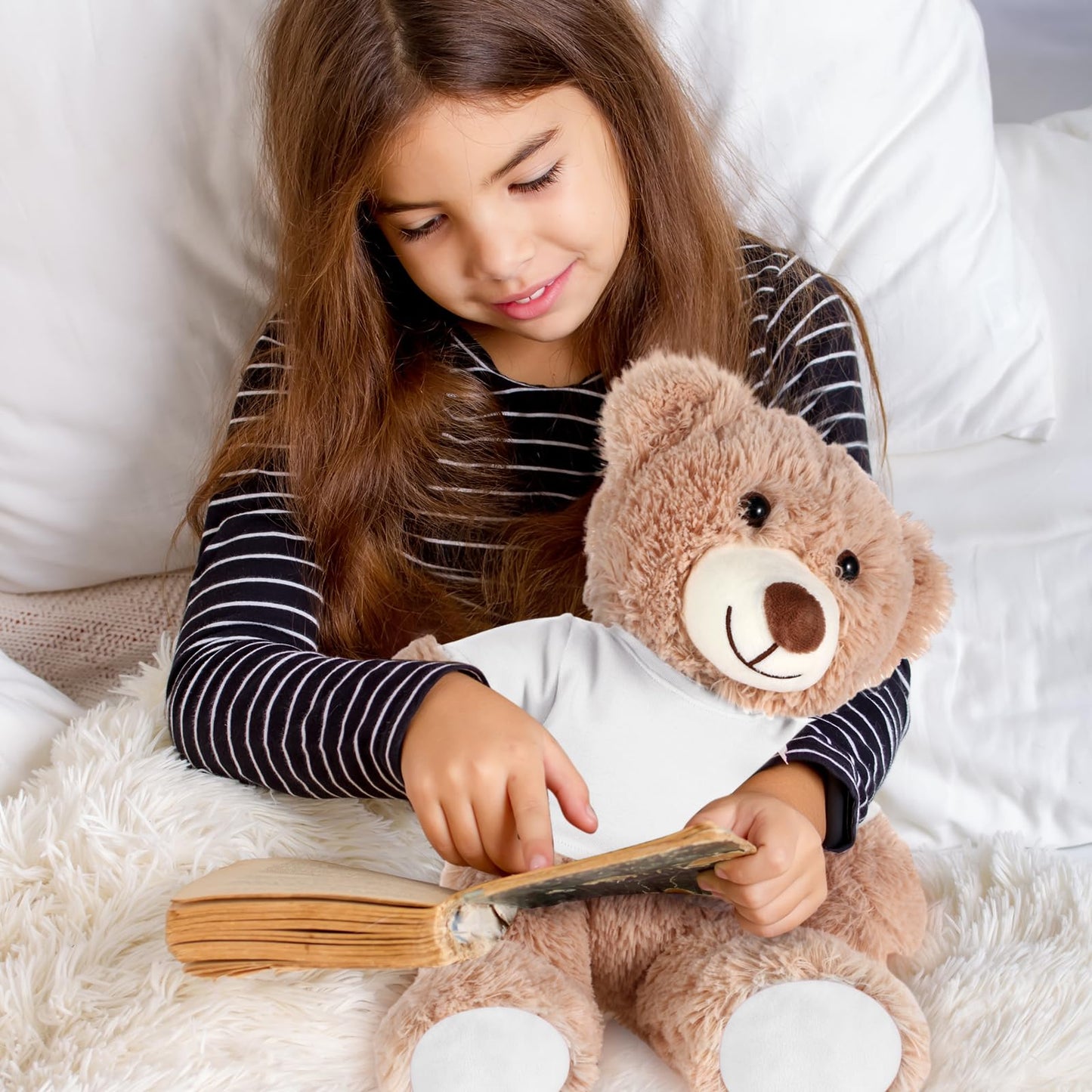 Roundfunny Bear Tee Shirt Fit 14-18Inch Bear Clothes Stuffed Animal Clothes Shirt Basic Stuffed Bears Dolls Shirt, White, Valent