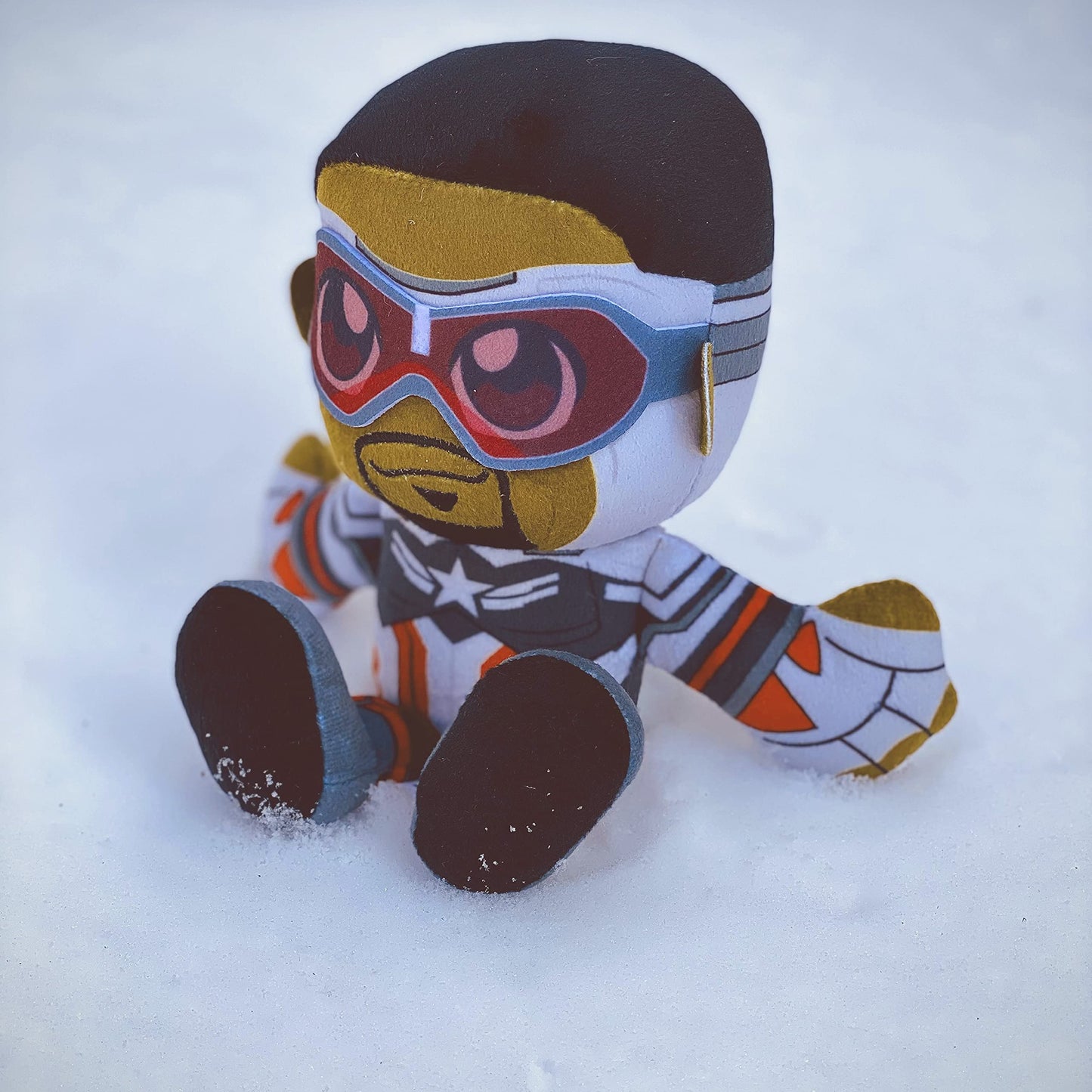 Bleacher Creatures Marvel Captain America (Falcon Cap) 8'' Kuricha Sitting Plush - Soft Chibi Inspired Toy