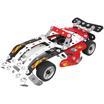 Meccano, 10-In-1 Racing Vehicles Stem Model Building Kit With 225 Parts And Real Tools, Kids Toys For Ages 8 And Up