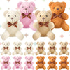 Skylety 16 Pcs Mini Bear Stuffed Animal 4 Inch Bear Bulk Keychain For Valentines Day Birthday Party Favor(Simple Style)