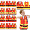 Panitay 12 Pcs Kids Community Helper Dress Up Vest Career Cosplay Cloth Toddlers Occupation Role Play Costume Supplies (Construc
